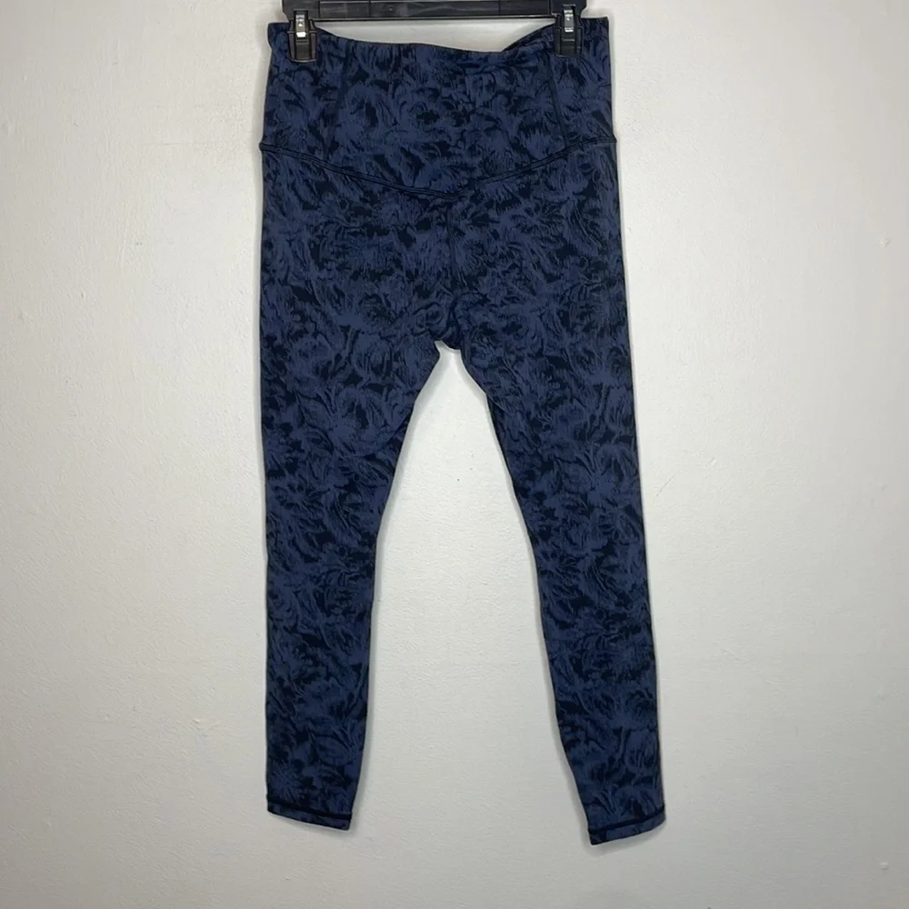 Athleta‎ | Women’s Elation Blue & Black Texture Leggings Size Large Petite